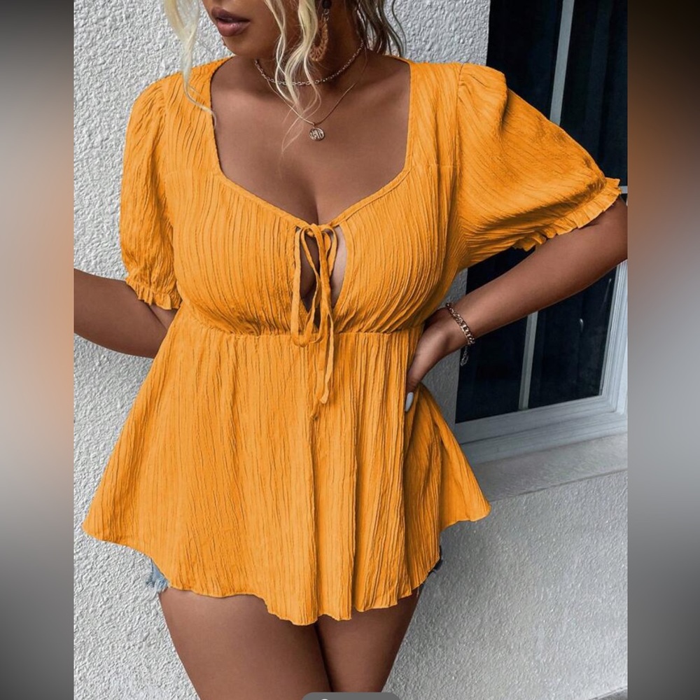 Orange top with front tie